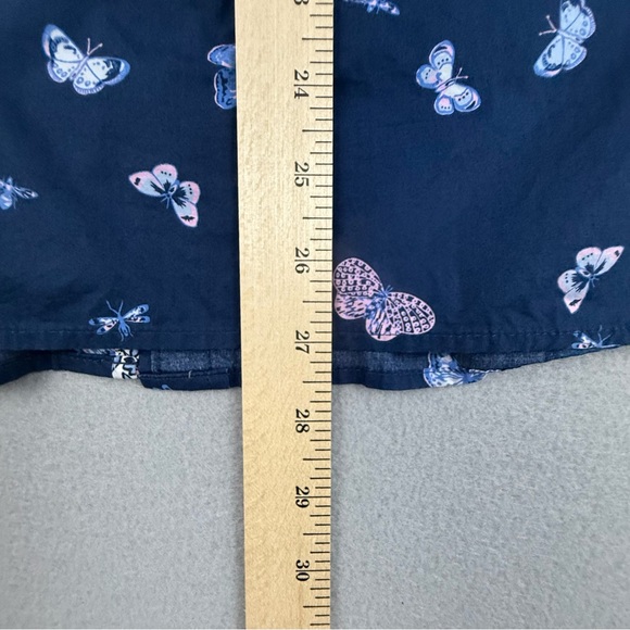 Talbots Shirt Women's Medium Long Sleeve Button Down Floral Butterfly Print Top‎ - Picture 10 of 10